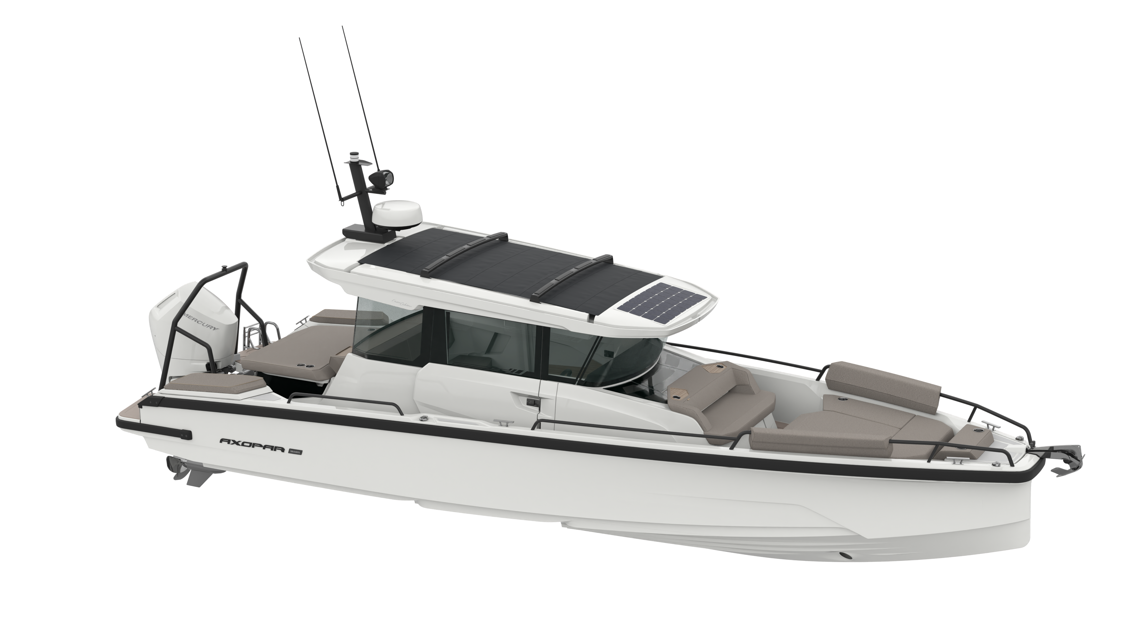 Axopar_29_XC-Cross-Cabin_Aft_Cabin_Standard_Color_3-4_perspective
